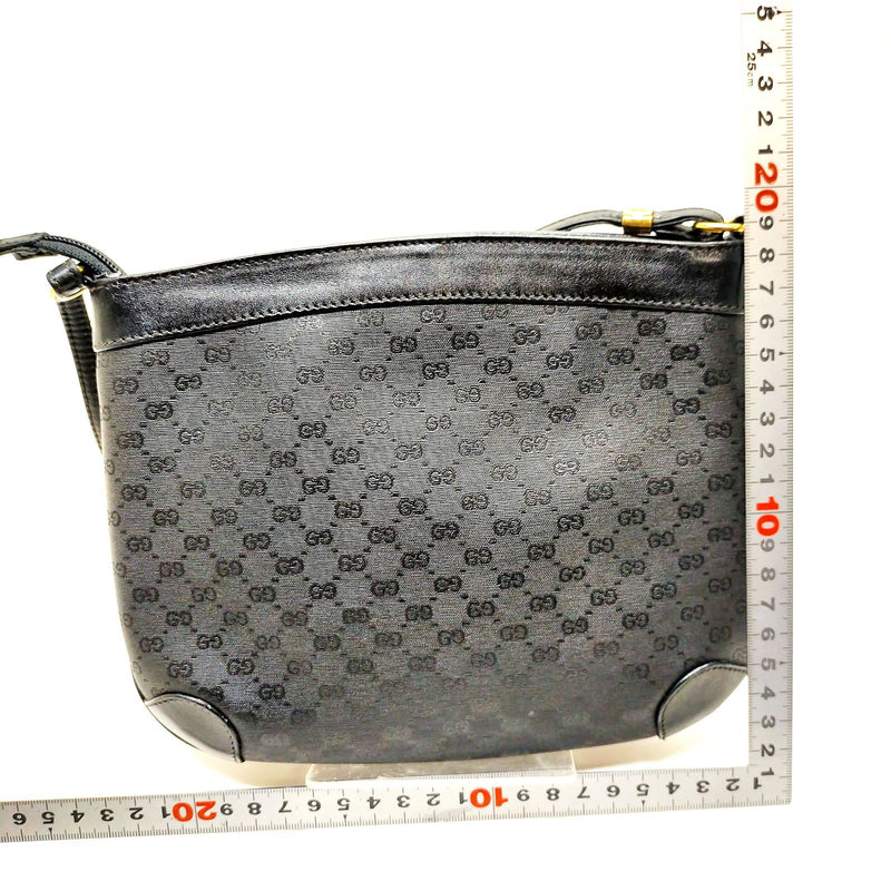 Vintage Gucci Shoulder Bag Black Pvc