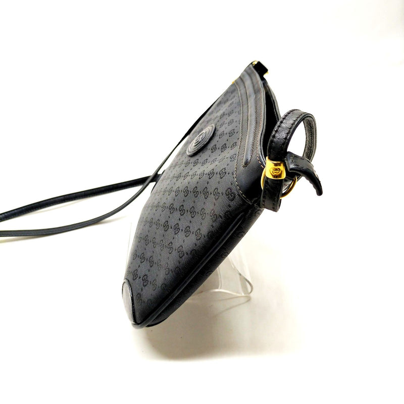 Vintage Gucci Shoulder Bag Black Pvc
