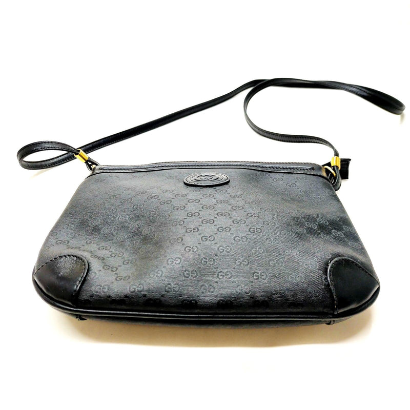Vintage Gucci Shoulder Bag Black Pvc