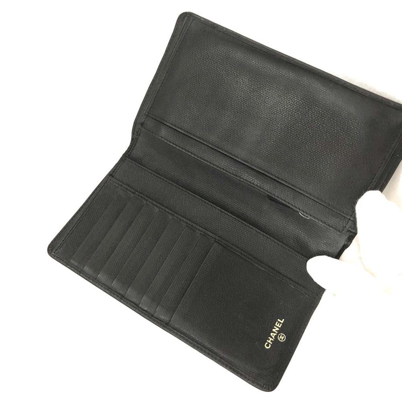 Chanel Coco Button Leather Long Bifold