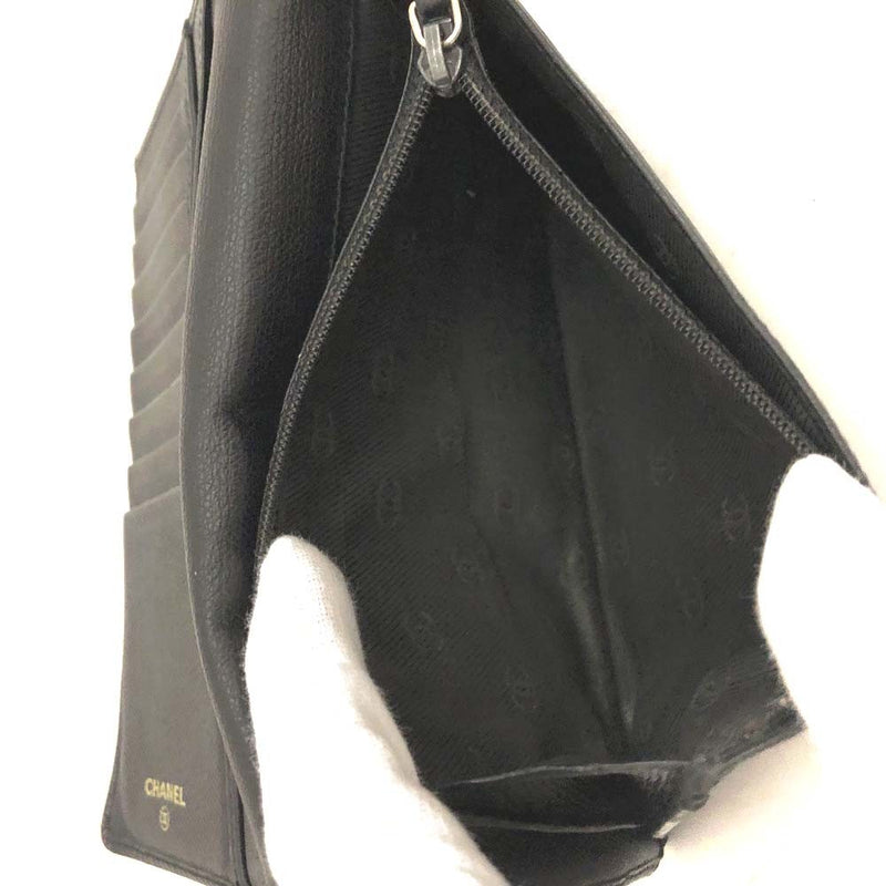 Chanel Coco Button Leather Long Bifold