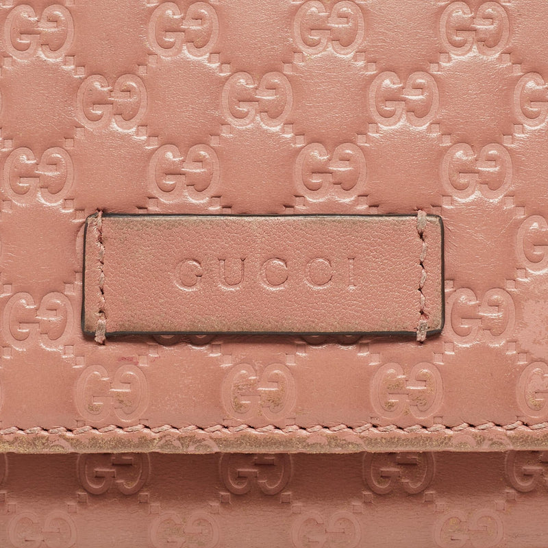 Gucci Pink Microgucissima Leather Flap