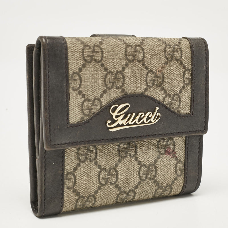 Gucci Brown/Beige Gg Supreme Canvas And