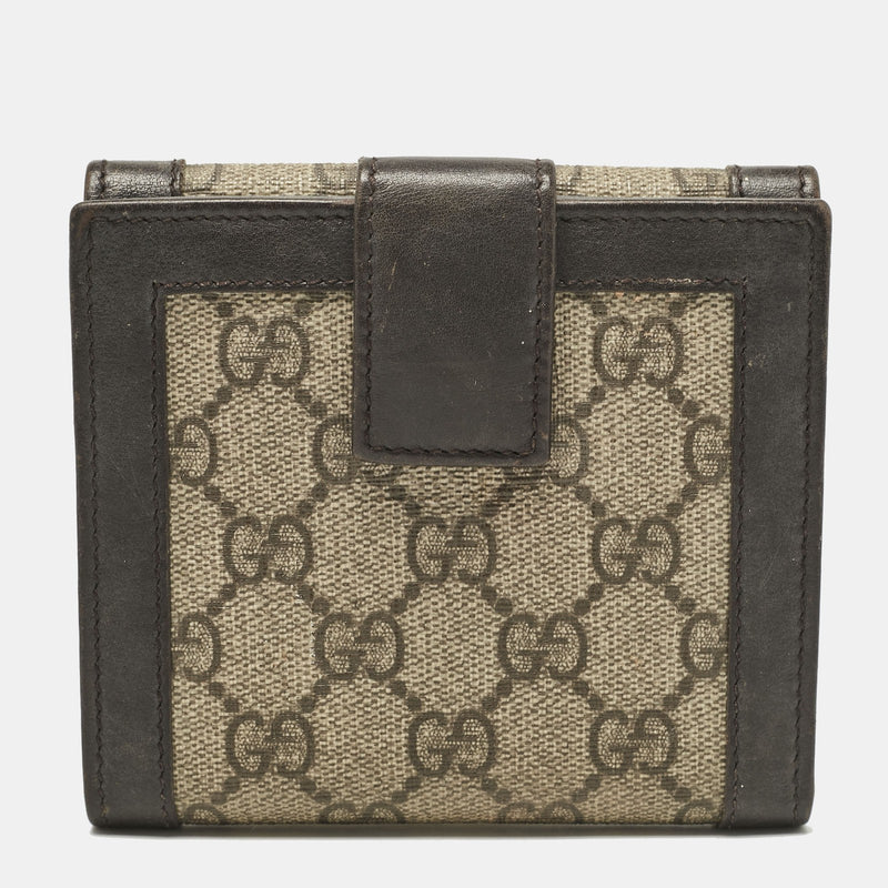 Gucci Brown/Beige Gg Supreme Canvas And
