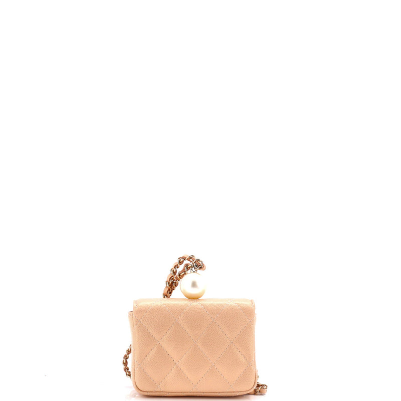 Chanel Cc Pearl Coin Card Holder With