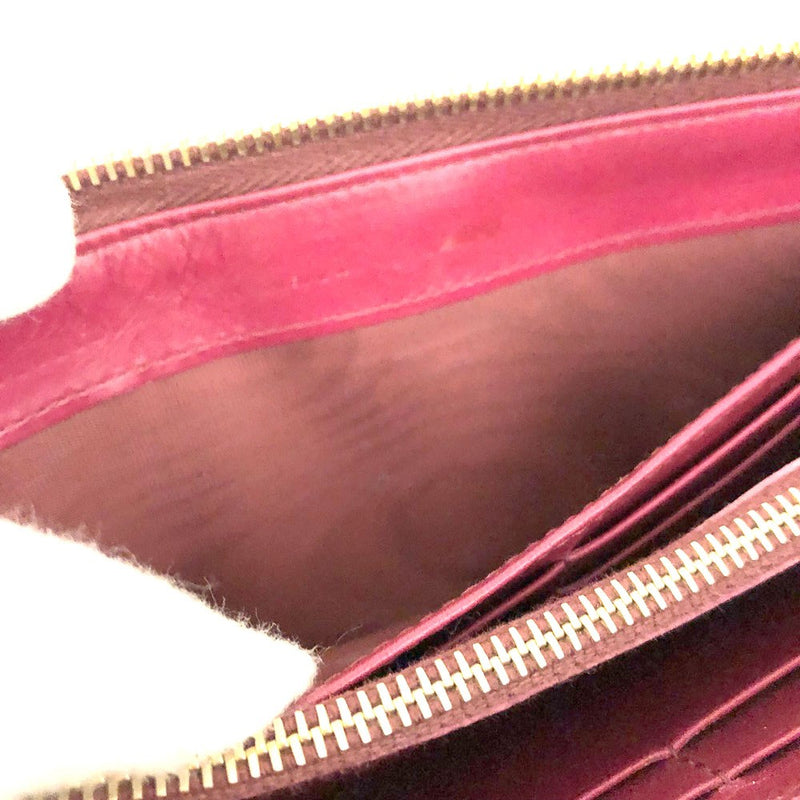 Miu Logo Embossed Leather Zippy Long