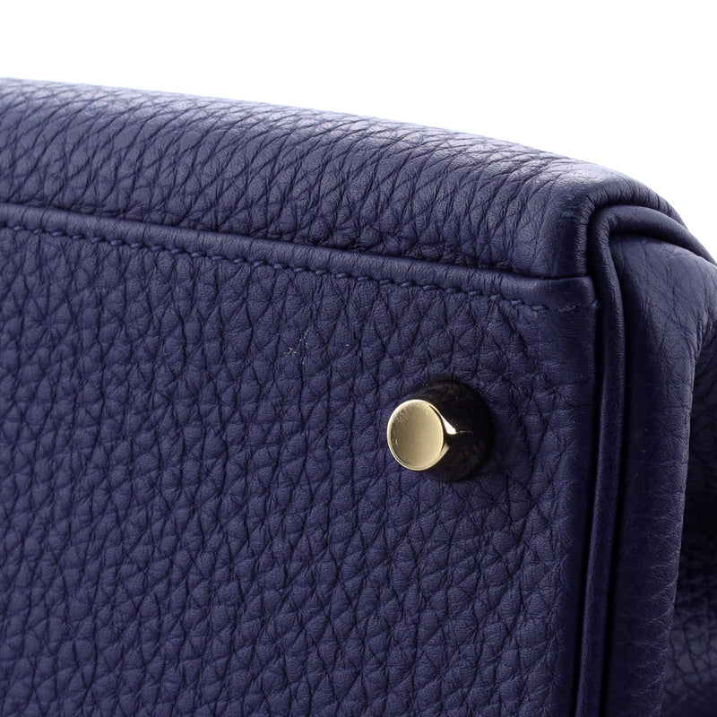 Hermes Kelly Handbag Bleu Encre Togo