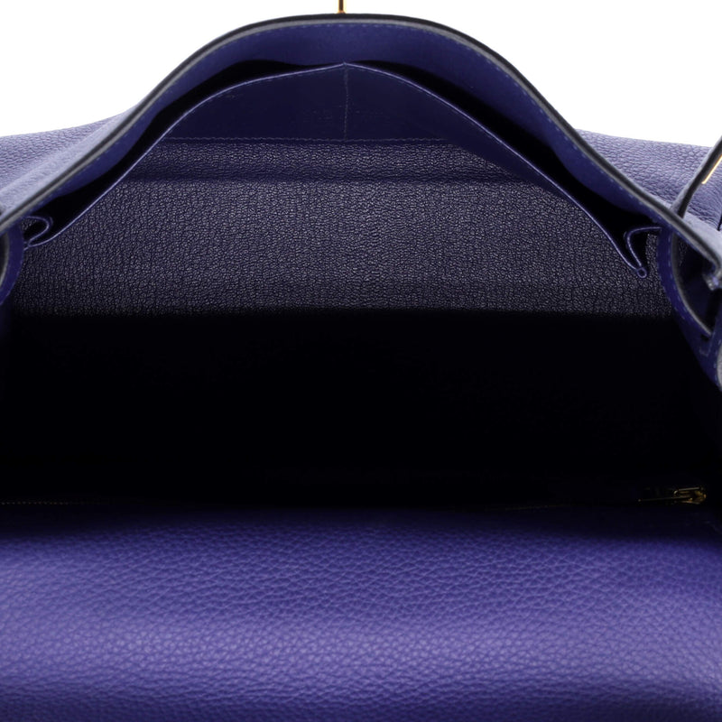 Hermes Kelly Handbag Bleu Encre Togo