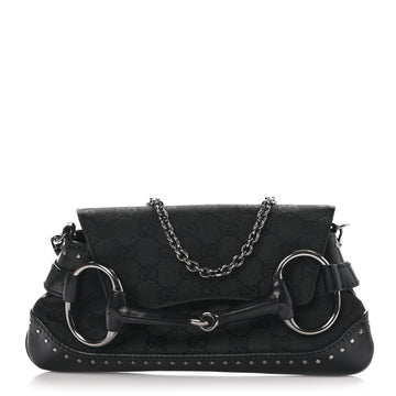 Gucci Studded Horsebit Clutch Black