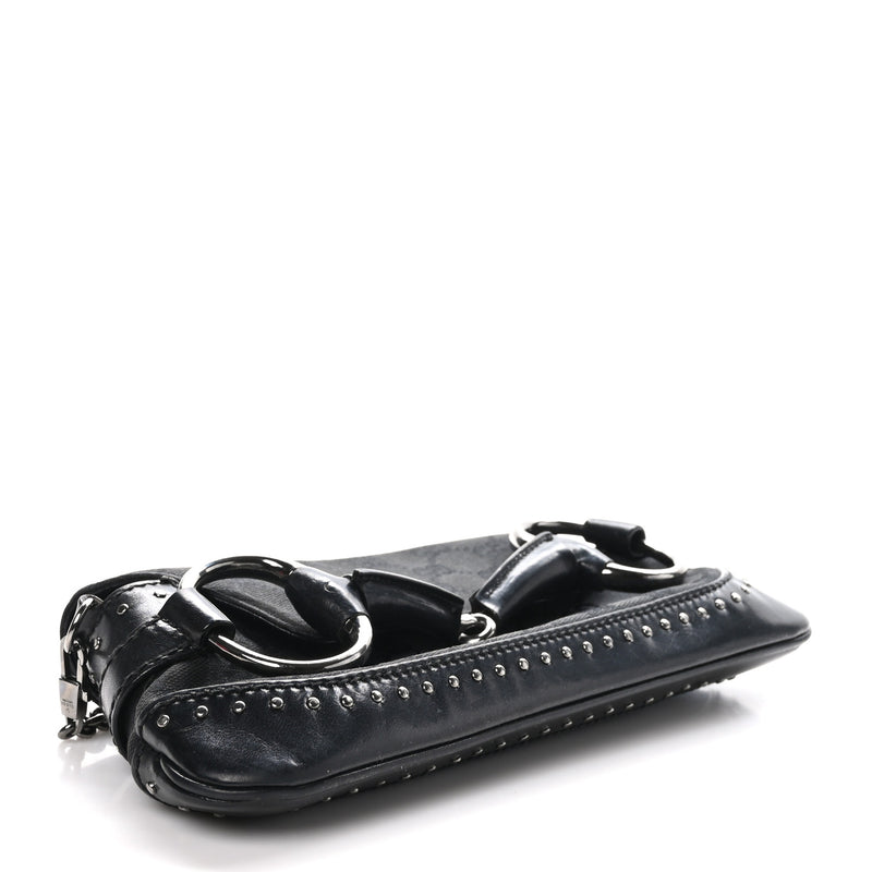 Gucci Studded Horsebit Clutch Black