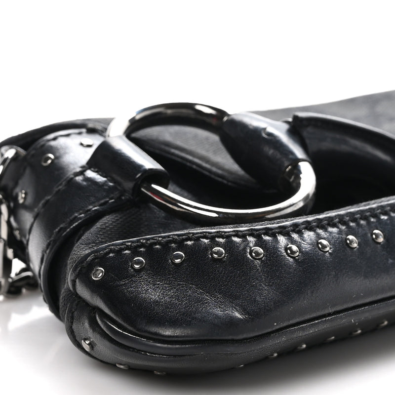 Gucci Studded Horsebit Clutch Black