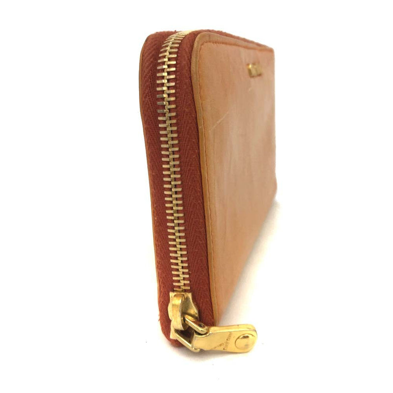Miu Logo Leather Zip Around Long Wallet