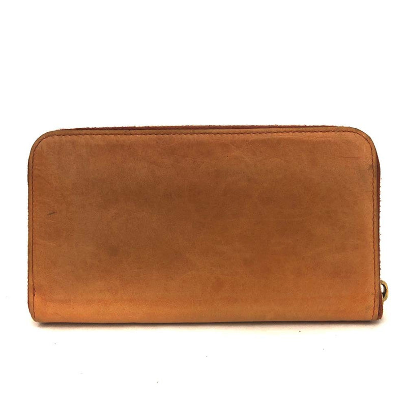 Miu Logo Leather Zip Around Long Wallet