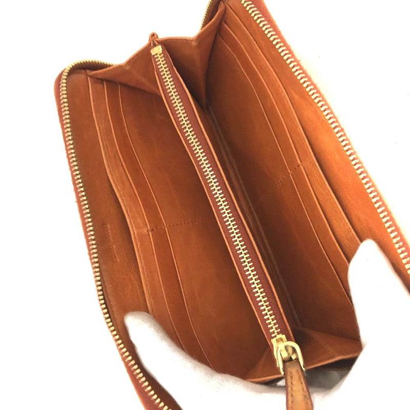 Miu Logo Leather Zip Around Long Wallet