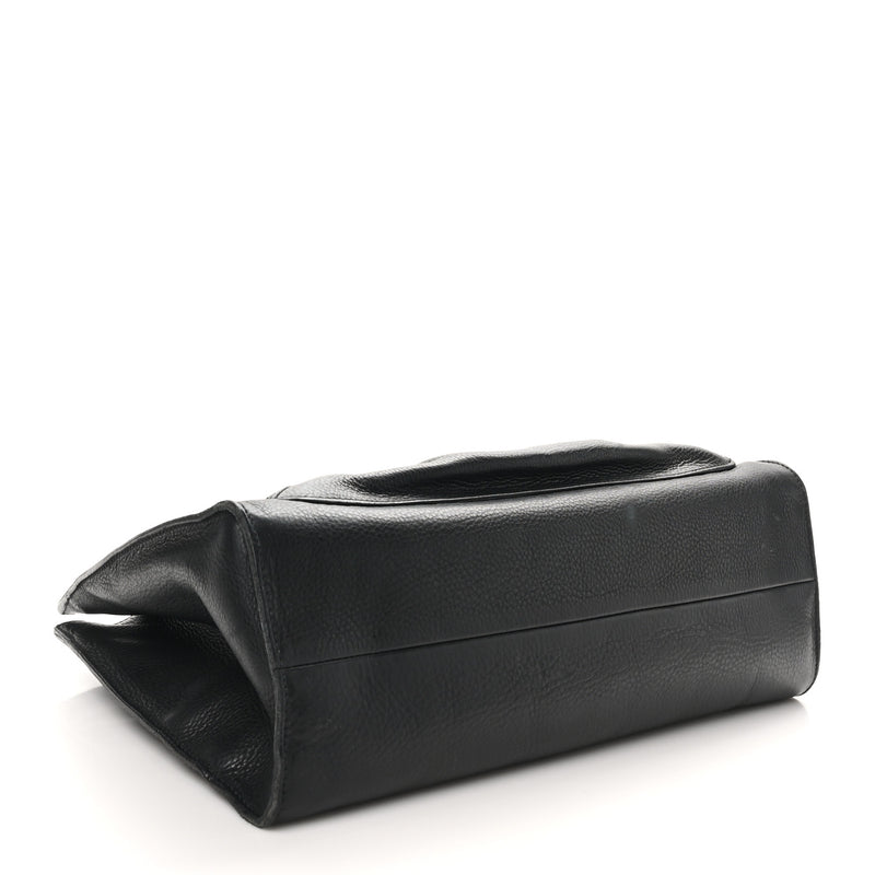 Gucci Calfskin Bamboo Handle Tote Black