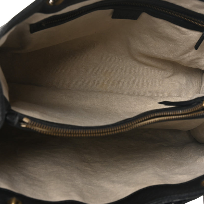 Gucci Calfskin Bamboo Handle Tote Black