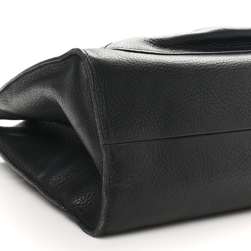 Gucci Calfskin Bamboo Handle Tote Black