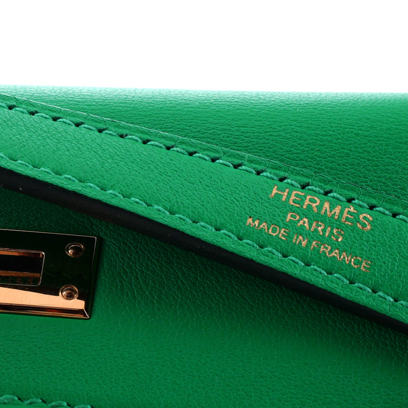 Hermes Kelly Handbag Menthe Swift With