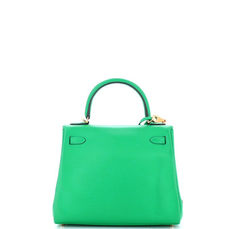 Hermes Kelly Handbag Menthe Swift With