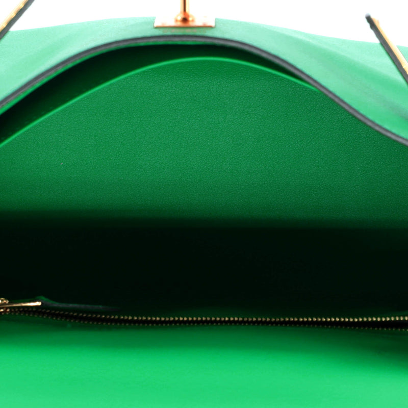 Hermes Kelly Handbag Menthe Swift With