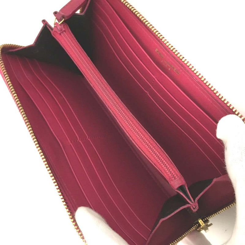 Saint Laurent Logo Leather Zip Around