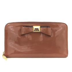 Miu Ribbon Logo Patent Leather Zip