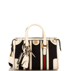 Gucci Bauletto Top Handle Bag Gg Canvas