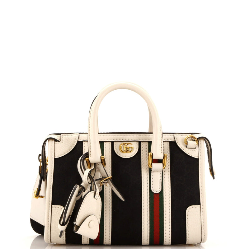 Gucci Bauletto Top Handle Bag Gg Canvas