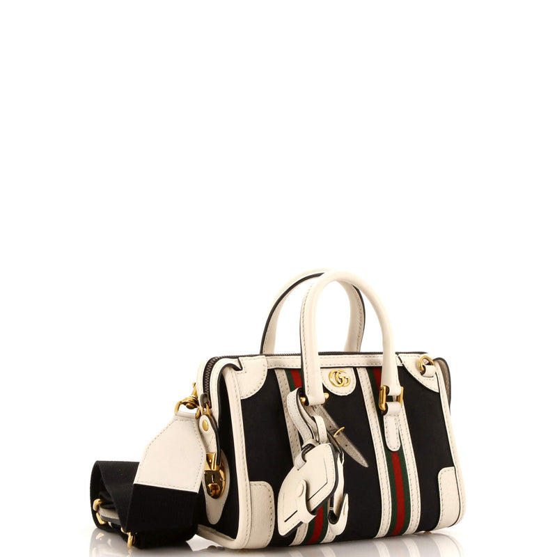 Gucci Bauletto Top Handle Bag Gg Canvas