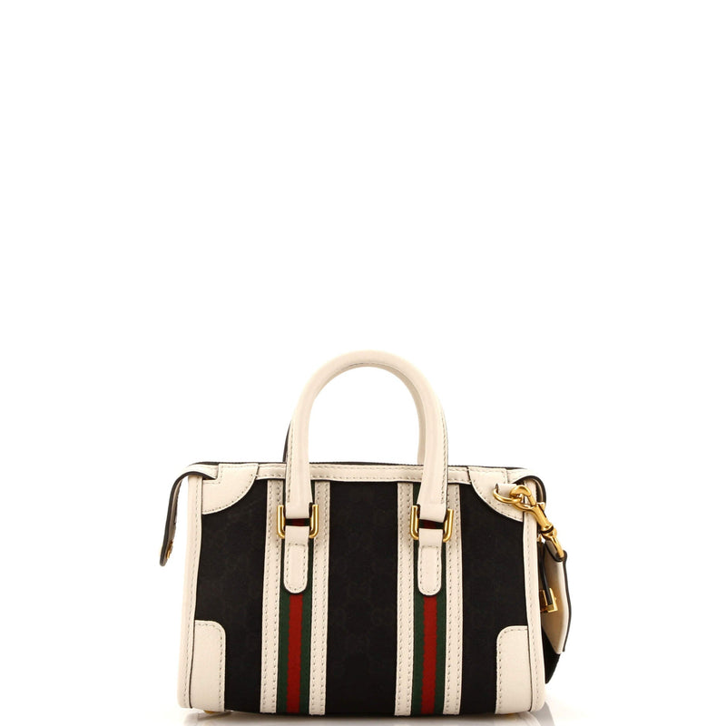 Gucci Bauletto Top Handle Bag Gg Canvas
