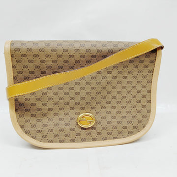 Vintage Gucci Shoulder Bag Brown Pvc