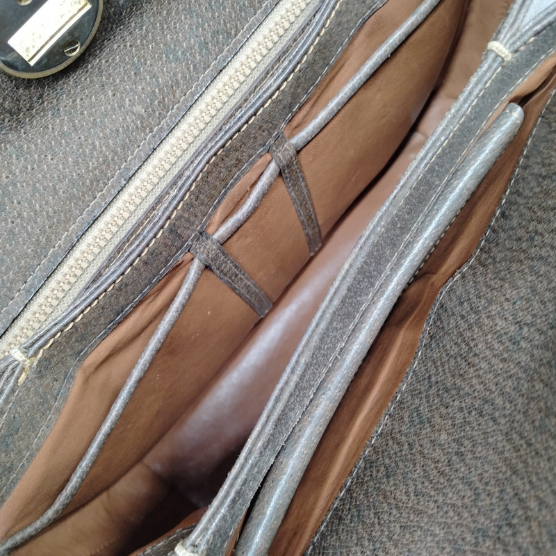 Gucci Hand Bag Brown Leather