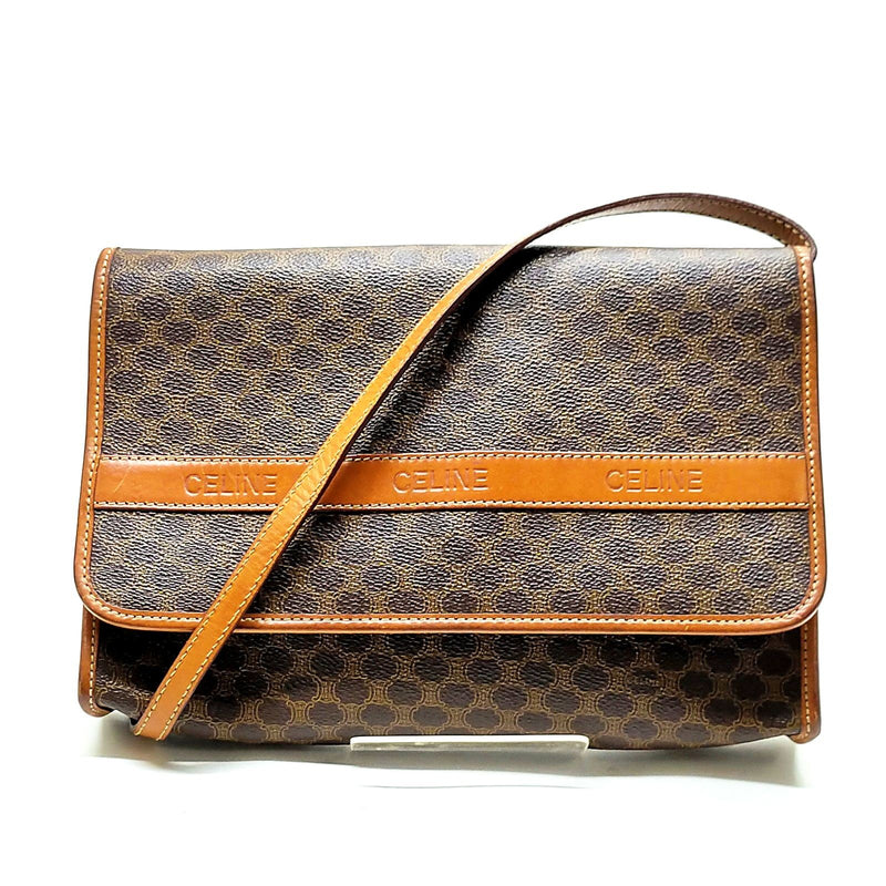 Celine Shoulder Bag Brown Pvc