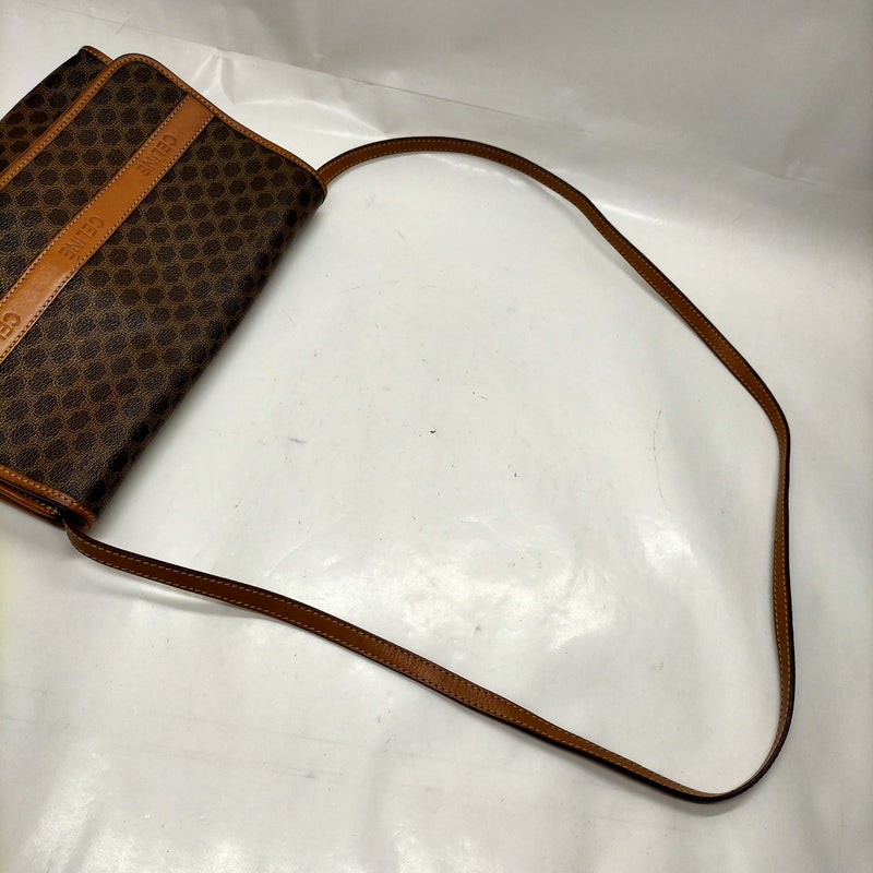 Celine Shoulder Bag Brown Pvc