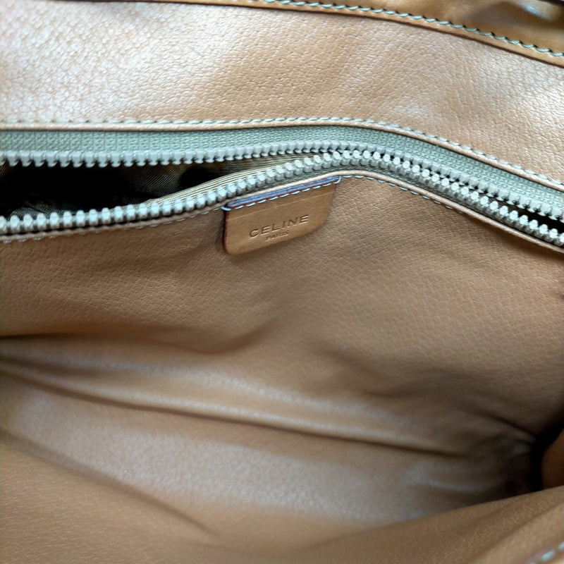 Celine Shoulder Bag Brown Pvc