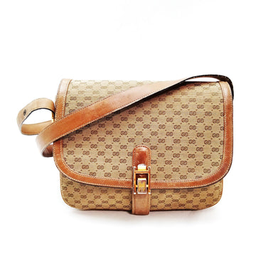 Gucci Shoulder Bag Brown Canvas