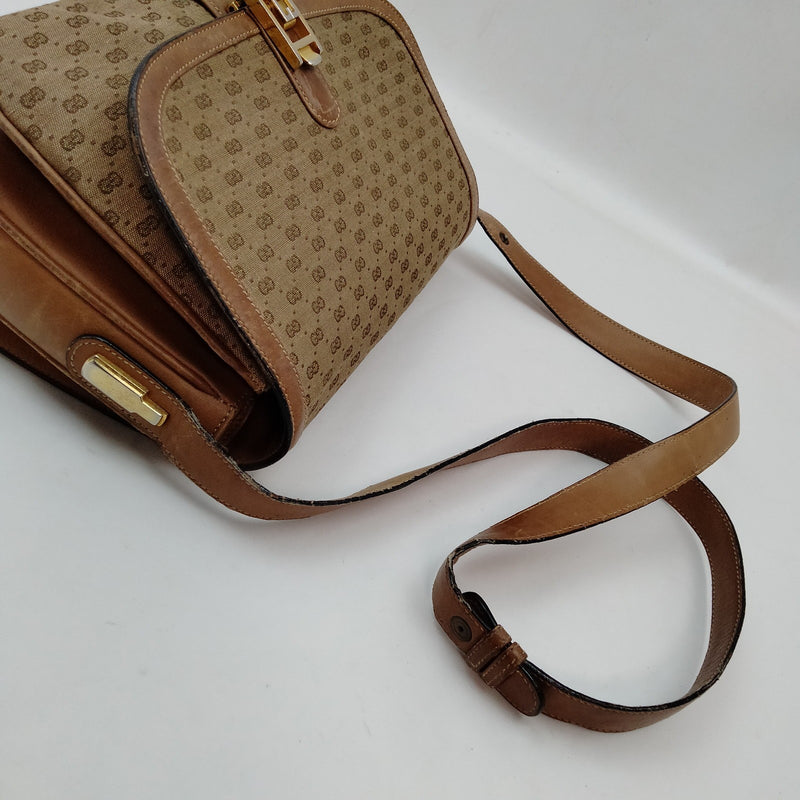 Gucci Shoulder Bag Brown Canvas