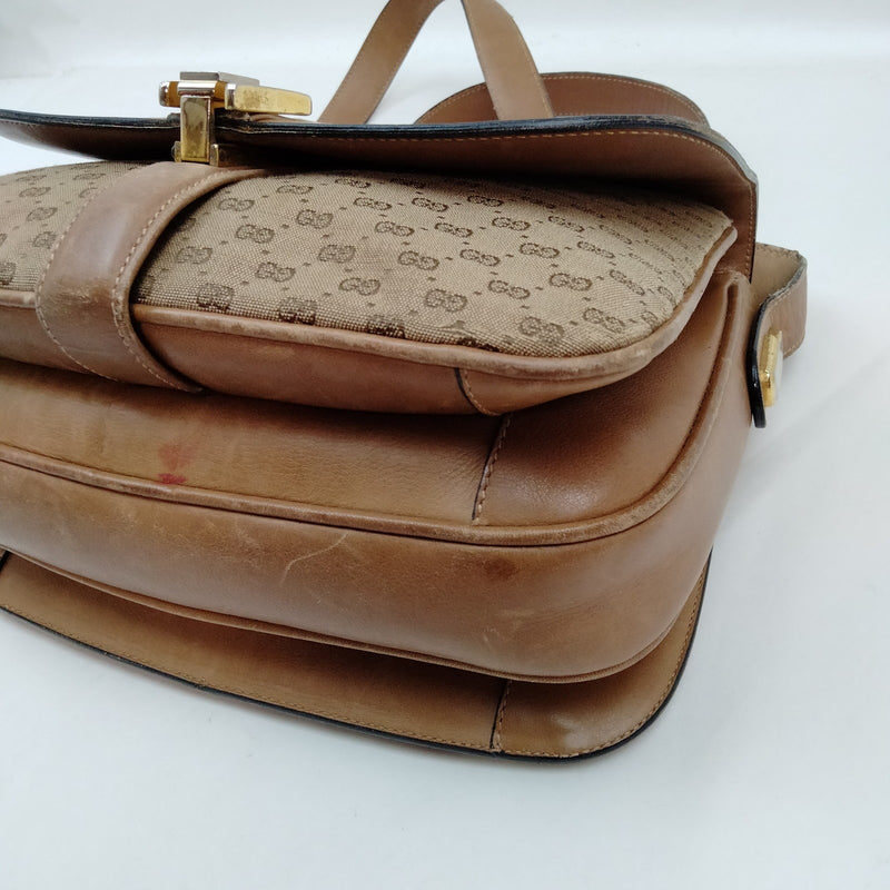 Gucci Shoulder Bag Brown Canvas