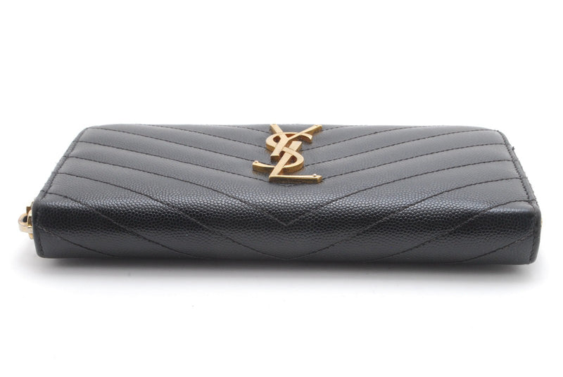 Saint Laurent Zippy Wallet Ysl Leather V