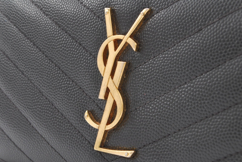 Saint Laurent Zippy Wallet Ysl Leather V