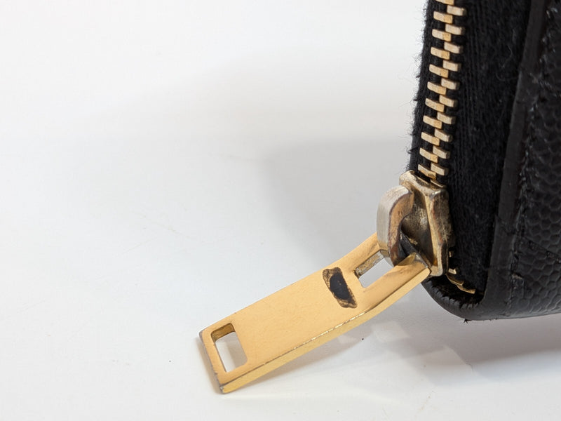 Saint Laurent Zippy Wallet Ysl Leather V