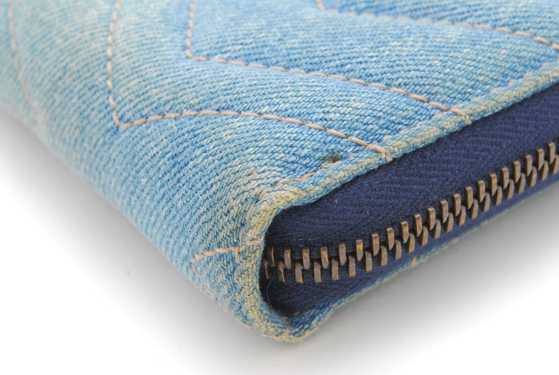 Gucci Denim Wallet Marmont Pearl
