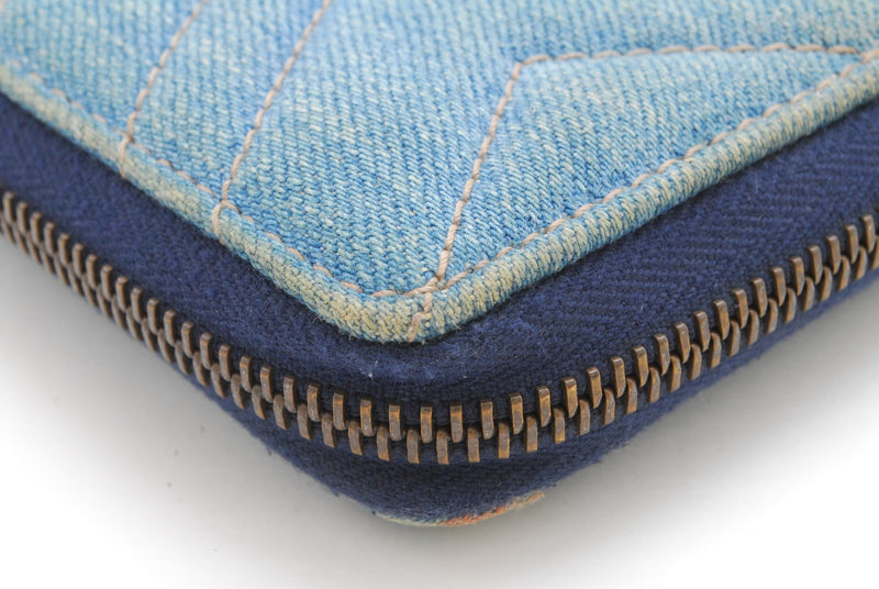 Gucci Denim Wallet Marmont Pearl