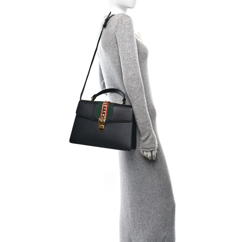 Gucci Calfskin Medium Sylvie Top Handle