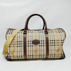 Burberrys Boston Bag Brown Pvc