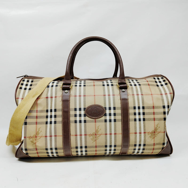 Burberrys Boston Bag Brown Pvc