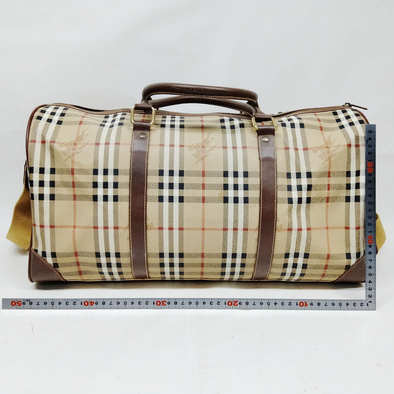 Burberrys Boston Bag Brown Pvc