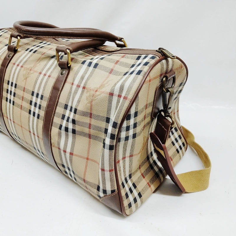 Burberrys Boston Bag Brown Pvc
