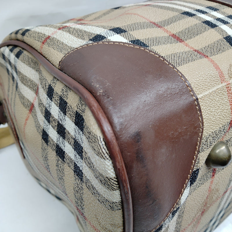 Burberrys Boston Bag Brown Pvc