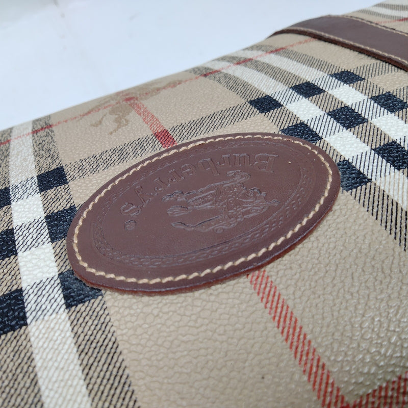 Burberrys Boston Bag Brown Pvc